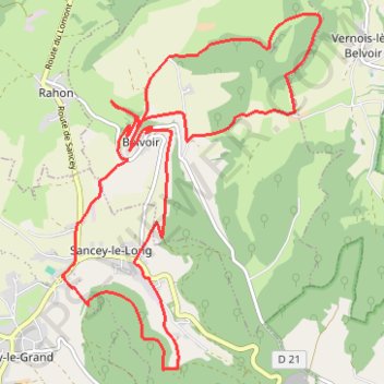 Château de Belvoir GPS track, route, trail
