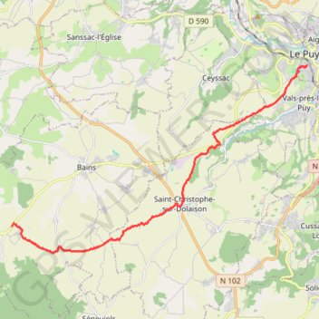 Du Puy en Velais à Montbonnet GPS track, route, trail