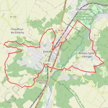 Autour d'Etrechy GPS track, route, trail