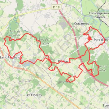 Saint Porchaire 42km GPS track, route, trail