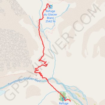 Montée au ref du Glacier Blanc GPS track, route, trail