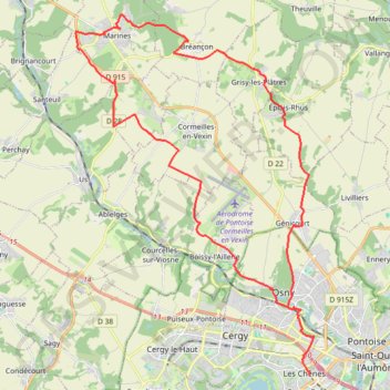 Cergy-Grisy-Marines-Osny GPS track, route, trail