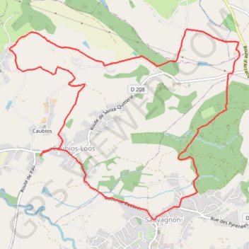 Caubios-Sauvagnon GPS track, route, trail