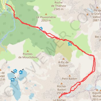 Belledone-Rocher Blanc depuis la Martinette (voie normale) GPS track, route, trail