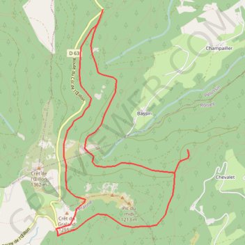 Dentillon court GPS track, route, trail