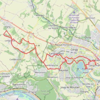 Cergy - Vigny GPS track, route, trail