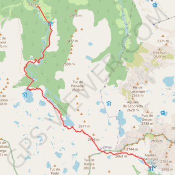 J3 : Refugi d'Amitges - Bòrda d'Espà GPS track, route, trail