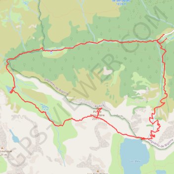 Boucle lacs Bleu et d'Ourrec GPS track, route, trail