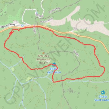 Vosges en Raquettes : Bussang, tour de la Tête des Allemands GPS track, route, trail