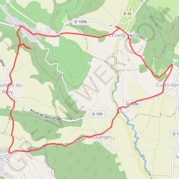 Le monde de Bévy GPS track, route, trail