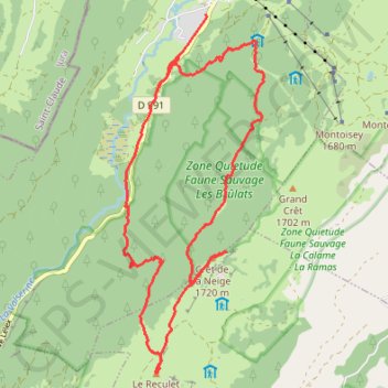 Randonnée Crêt de la Neige GPS track, route, trail
