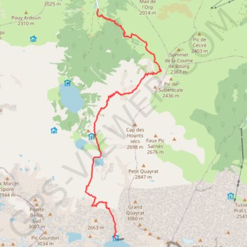 Portillon-Espingo-Hounts secs-Astau GPS track, route, trail