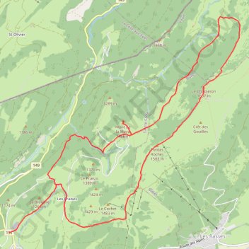 Le Chasseron depuis le col des Etroits-MNT GPS track, route, trail