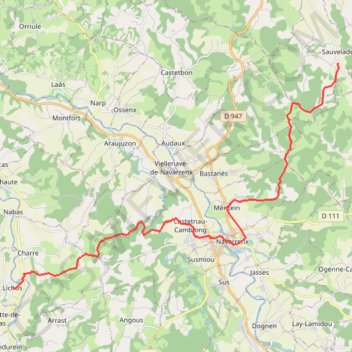 Sauvelade - Lichos GPS track, route, trail