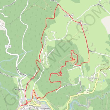 Abbaye d'Aubazine - Les Landes - Pauliac Haut - Puy de Pauliac - Roche Bergère - Dolmen - La Charde GPS track, route, trail