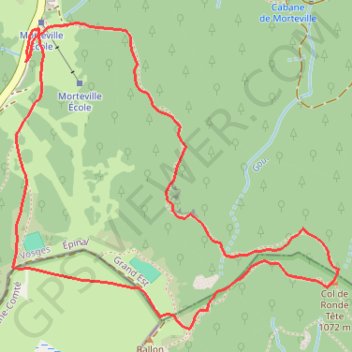 Petite boucle avec ascension du ballon d'Alsace GPS track, route, trail