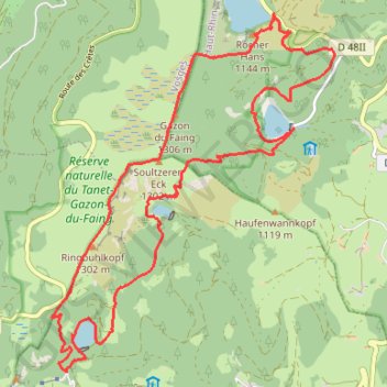 Lac Blanc - Lac Vert - Lac des truites - Lac Noir GPS track, route, trail