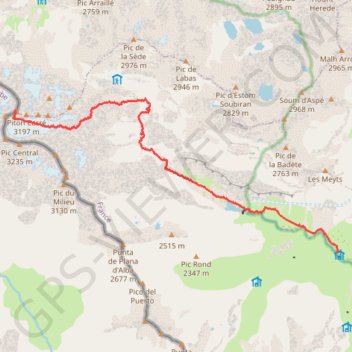 VIGNEMALE - Pique Longue - Vallée d'Ossoue GPS track, route, trail