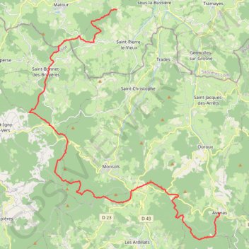 Haut Beaujolais 34Km 1er Jour GPS track, route, trail