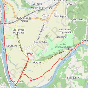 Beynac et Cazenac à La Roque-Gageac GPS track, route, trail