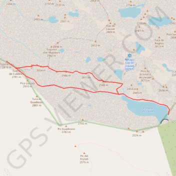 Vallibierna par la crête E depuis le lac de Llauset GPS track, route, trail