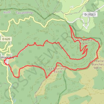 Lespinassière - La Serre d'Alaric GPS track, route, trail