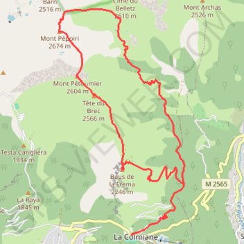 Mont Pépoiri de la Colmiane GPS track, route, trail