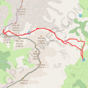 Tête du Lauzon GPS track, route, trail