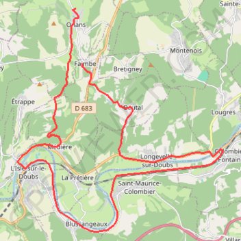 Faimbe-Onans : Les Longevaux GPS track, route, trail