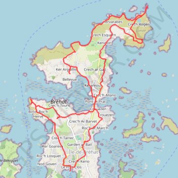 Bréhat : le tour de l'île GPS track, route, trail