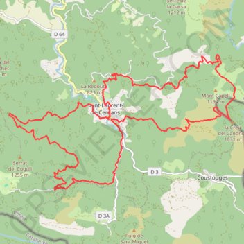 Du Mont Capell au bois de la Ville GPS track, route, trail