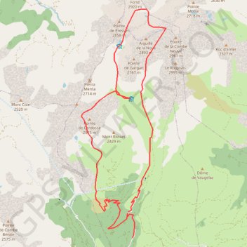 Tour de l'aiguille de la Nova GPS track, route, trail