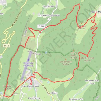 Mont Forchat - Col des Moises GPS track, route, trail