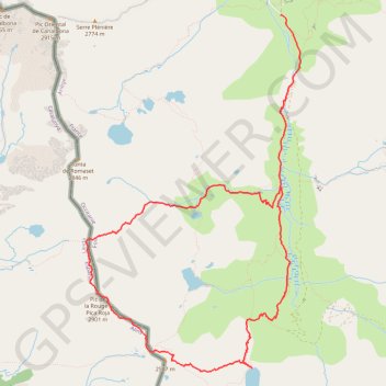 Pic de la Rouge et étang de Médecourbe GPS track, route, trail