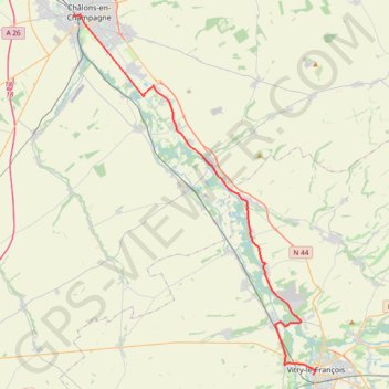 De Châlons-en-Champagne à Vitry-le-François - la vallée de la Marne GPS track, route, trail