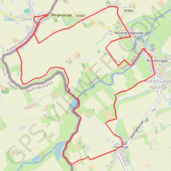 Circuit Dode Yjzer via Oost-Cappel GPS track, route, trail