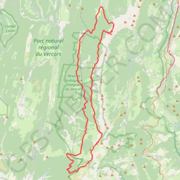 Parc naturel régional du Vercors GPS track, route, trail