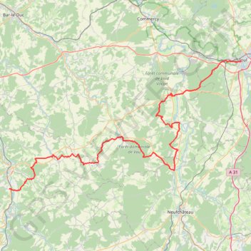 GR703 De Toul (Meurthe-et-Moselle) à Fronville (Haute-Marne) GPS track, route, trail