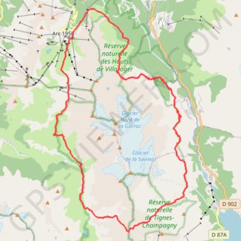 Tour du Mont Pourri départ Arcs 2000 GPS track, route, trail