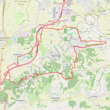 Boucle autour de Chaponnay GPS track, route, trail