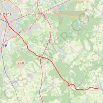 Du Grand-Lucé au Mans GPS track, route, trail