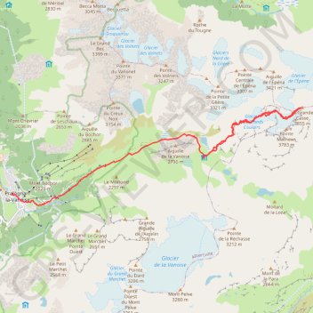 Refuge de la Vanoise Grande Casse Pralognan GPS track, route, trail