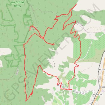 Crêtes du Grand Barry-Gaudichart au départ de Vercheny-le-Temple GPS track, route, trail