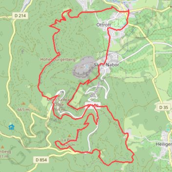 Sainte-Odile East-Face GPS track, route, trail