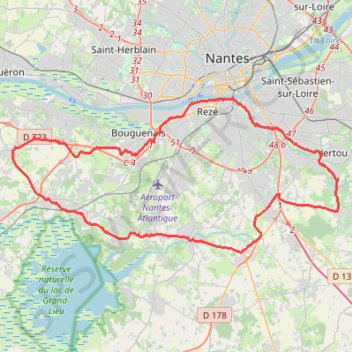 Brain - Saint Aignan - Vertou - Rezé GPS track, route, trail