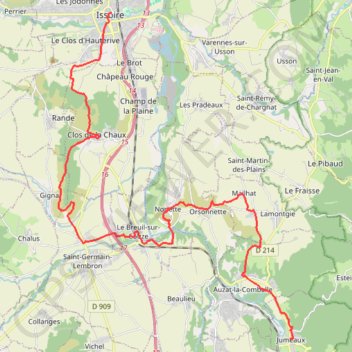 La Via Arverna (Issoire - Jumeaux) GPS track, route, trail