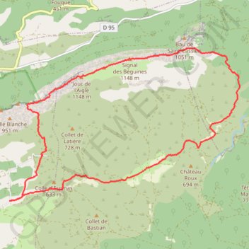 Sainte Baume par Riboux GPS track, route, trail