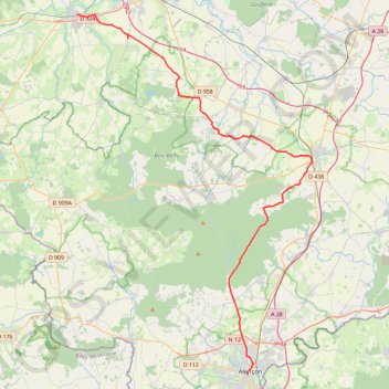 Voie 2ème DB : Alençon - Sées - Ecouché GPS track, route, trail