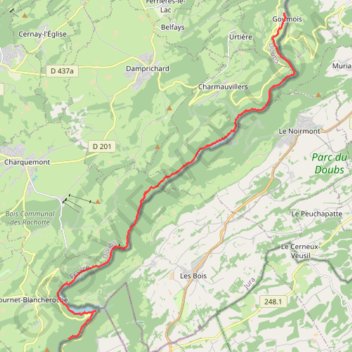 Goumois - Fournet Blancheroche GPS track, route, trail