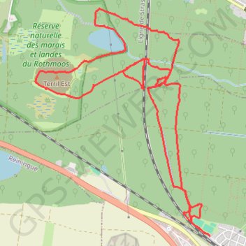 Réserve naturelle du marais et landes du Rothmoos GPS track, route, trail